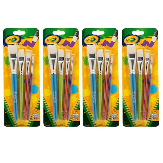 Crayola&#xAE; Big Paintbrush Flat Set, 4 Packs of 4